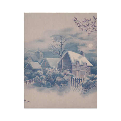 winter scene C Cotton Linen Wall Tapestry 60"x 80"