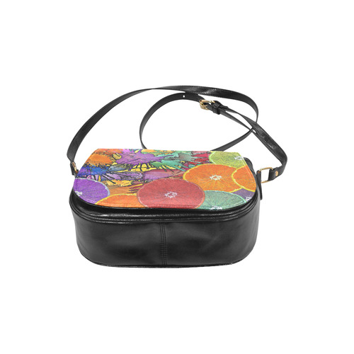 Pop Art Pattern Mix ORANGES SPLASHES multicolored Classic Saddle Bag/Large (Model 1648)