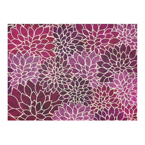 Floral Abstract 5 Cotton Linen Tablecloth 52"x 70"