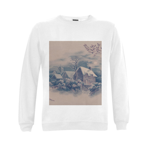 winter scene C Gildan Crewneck Sweatshirt(NEW) (Model H01)