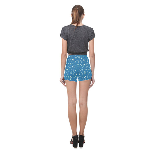 cute music pattern B Briseis Skinny Shorts (Model L04)