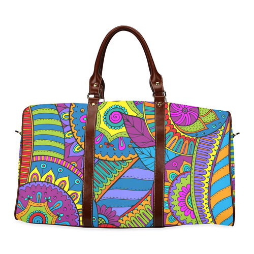 Pop Art PAISLEY Ornaments Pattern multicolored Waterproof Travel Bag/Small (Model 1639)