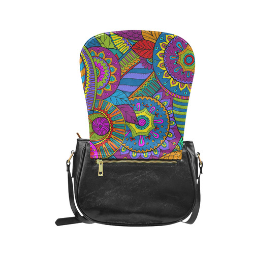 Pop Art PAISLEY Ornaments Pattern multicolored Classic Saddle Bag/Small (Model 1648)