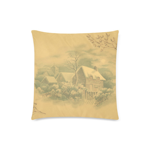 winter scene D Custom Zippered Pillow Case 18"x18"(Twin Sides)