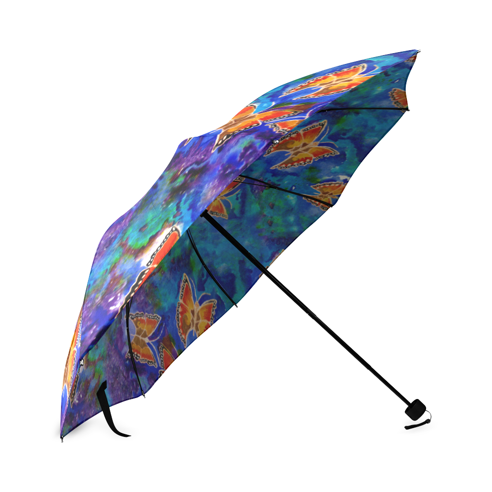 Wax Relief Butterflies Foldable Umbrella (Model U01) ID D865194