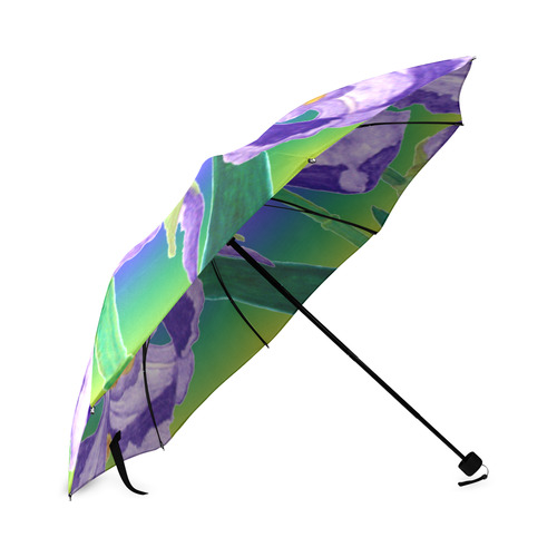 Purple Iris Diagonal Rainbow Foldable Umbrella (Model U01)