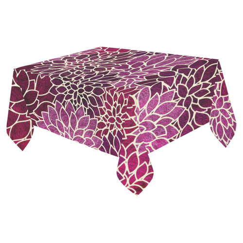 Floral Abstract 5 Cotton Linen Tablecloth 52"x 70"