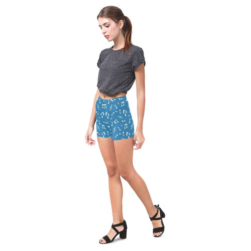 cute music pattern B Briseis Skinny Shorts (Model L04)