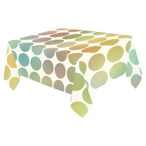 Pastel Dots Cotton Linen Tablecloth 52"x 70"