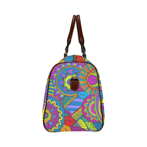 Pop Art PAISLEY Ornaments Pattern multicolored Waterproof Travel Bag/Small (Model 1639)