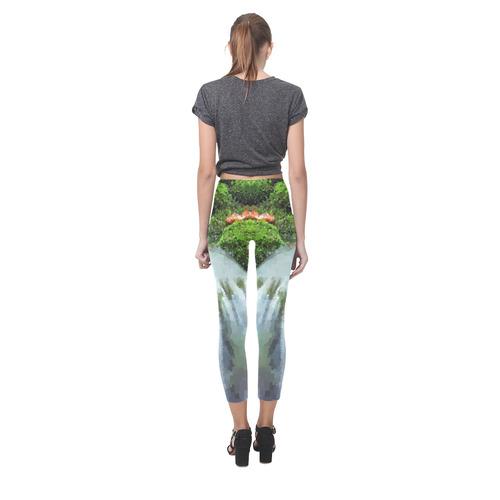 Mossy Pixel Waterfall Capri Legging (Model L02)