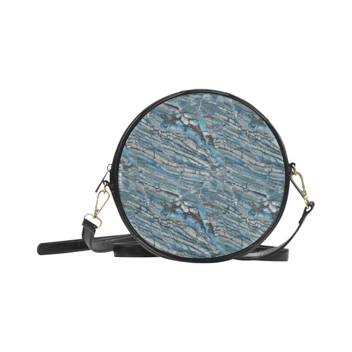 Italian Marble,Taekwood Blu, blue Round Sling Bag (Model 1647)