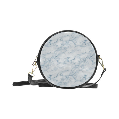 Italian Marble,Rimini Blu,white,blue Round Sling Bag (Model 1647)