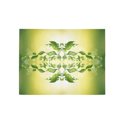 MAGIC LEAVES Kaleidoscope green yellow Area Rug 5'3''x4'