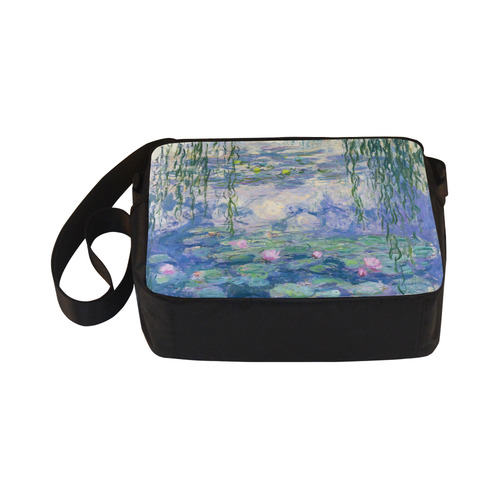 Monet Pink Water Lilies Floral Fine Art Classic Cross-body Nylon Bags (Model 1632)