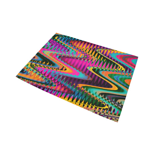 WAVES DISTORTION chevrons multicolored Area Rug7'x5'