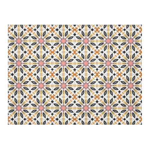 Floral Quilt Pattern Cotton Linen Tablecloth 52"x 70"