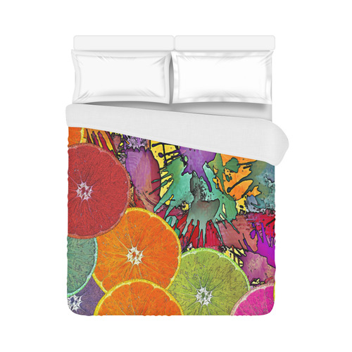 Pop Art Pattern Mix ORANGES SPLASHES multicolored Duvet Cover 86"x70" ( All-over-print)