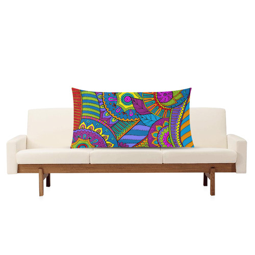 Pop Art PAISLEY Ornaments Pattern multicolored Rectangle Pillow Case 20"x36"(Twin Sides)