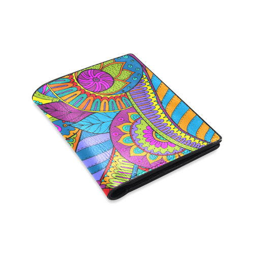 Pop Art PAISLEY Ornaments Pattern multicolored Men's Leather Wallet (Model 1612)