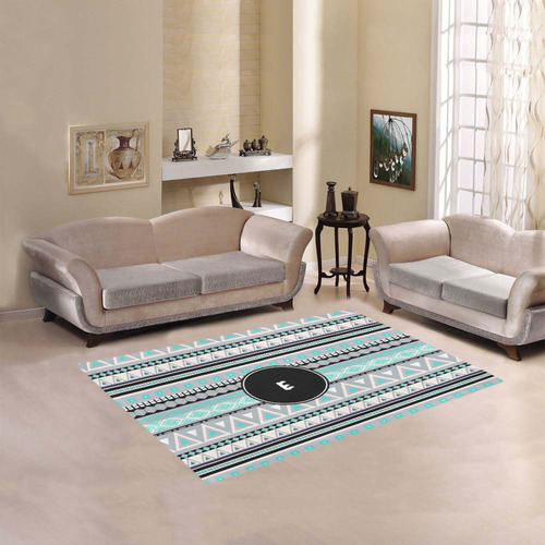 Borders Monogram E Area Rug 5'3''x4'