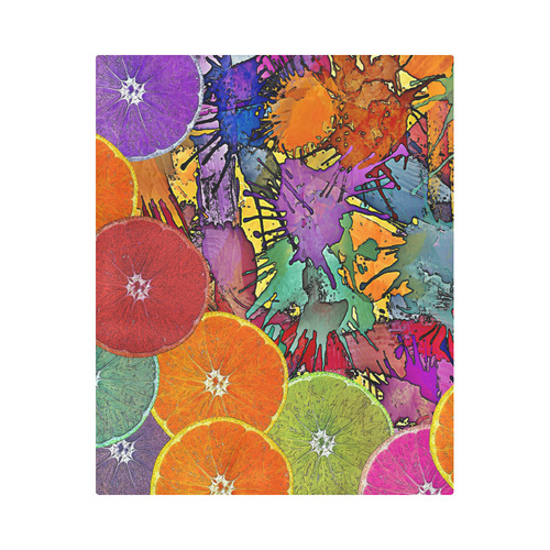 Pop Art Pattern Mix ORANGES SPLASHES multicolored Duvet Cover 86"x70" ( All-over-print)