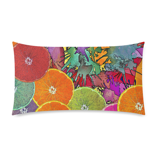 Pop Art Pattern Mix ORANGES SPLASHES multicolored Rectangle Pillow Case 20"x36"(Twin Sides)
