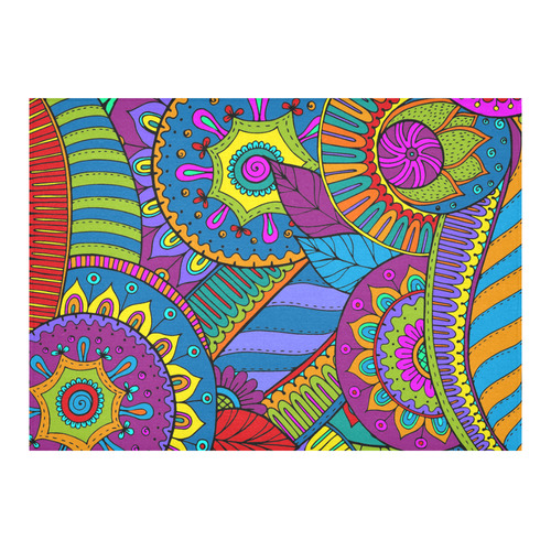 Pop Art PAISLEY Ornaments Pattern multicolored Cotton Linen Tablecloth 60"x 84"