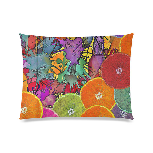 Pop Art Pattern Mix ORANGES SPLASHES multicolored Custom Zippered Pillow Case 20"x26"(Twin Sides)