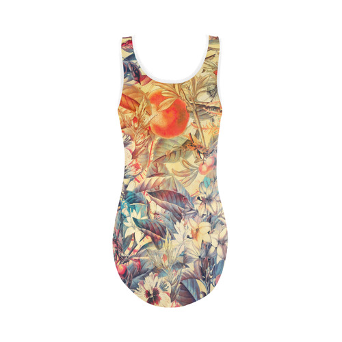 flowers 6 Vest One Piece Swimsuit (Model S04)