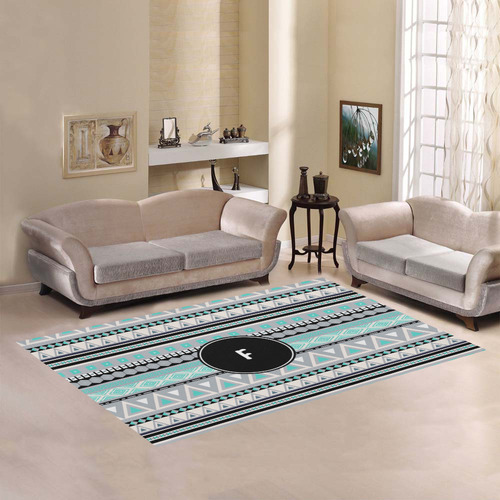 Borders Monogram F Area Rug7'x5'