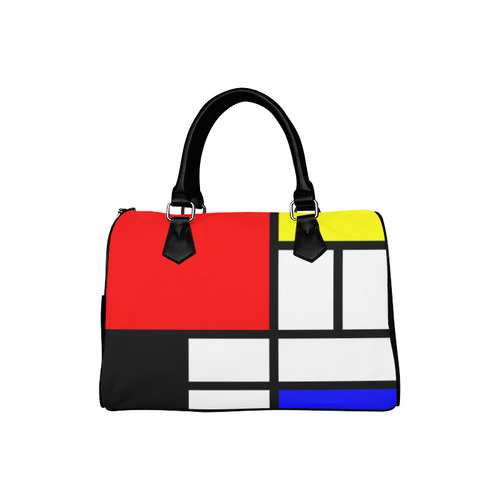 Mosaic DE STIJL Style black yellow red blue Boston Handbag (Model 1621)