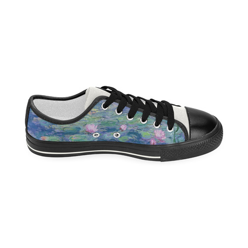 Monet Pink Water Lily Pond Floral Fine Art Women's Classic Canvas Shoes (Model 018)