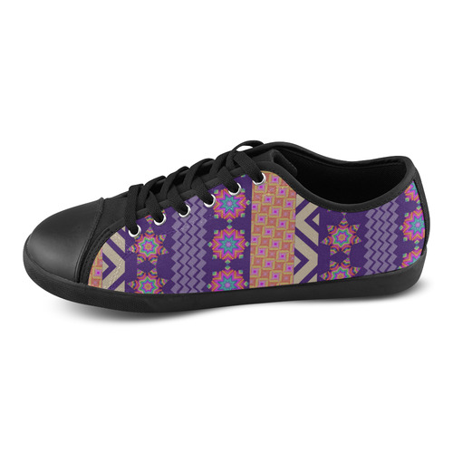 Colorful Winter Pattern Canvas Shoes for Women/Large Size (Model 016)