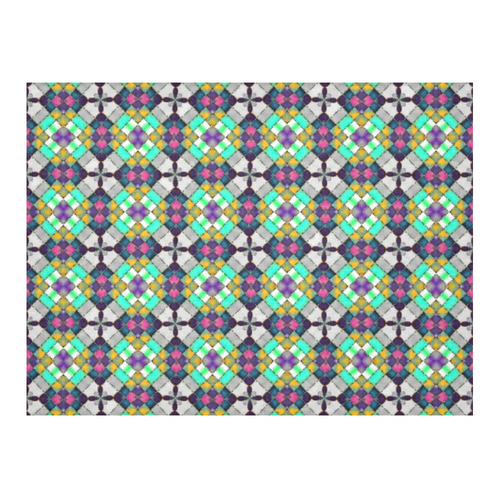 Colorful Quilt Pattern Cotton Linen Tablecloth 52"x 70"