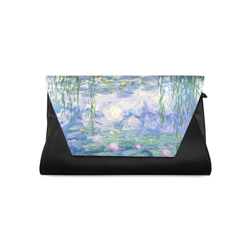 Monet Pink Water Lilies Floral Fine Art Clutch Bag (Model 1630)