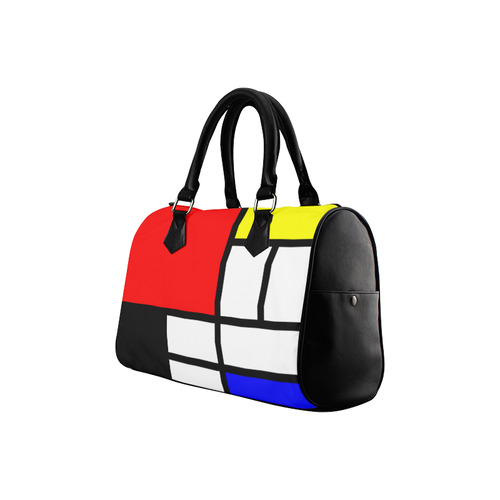 Mosaic DE STIJL Style black yellow red blue Boston Handbag (Model 1621)