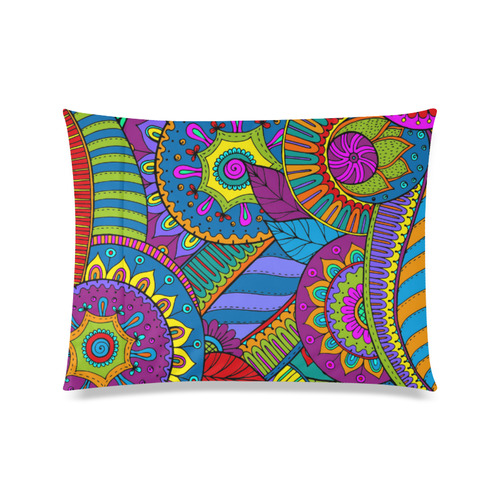 Pop Art PAISLEY Ornaments Pattern multicolored Custom Zippered Pillow Case 20"x26"(Twin Sides)