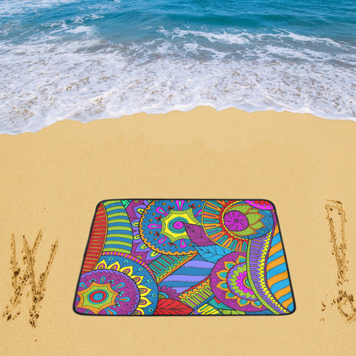 Pop Art PAISLEY Ornaments Pattern multicolored Beach Mat 78"x 60"