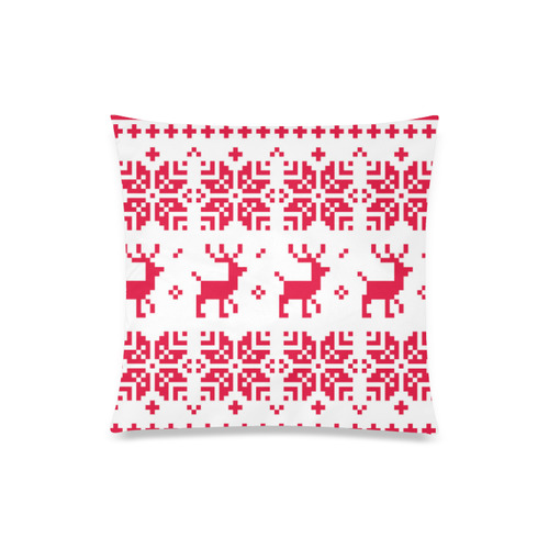 Cute Norway stylish design : red and white with reindeers by guothova! Custom Zippered Pillow Case 20"x20"(Twin Sides)