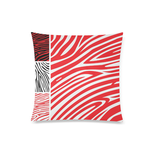 Cute designers zebra - striped original PILLOW. White and Red 70s inspired Fashion Custom Zippered Pillow Case 20"x20"(Twin Sides)