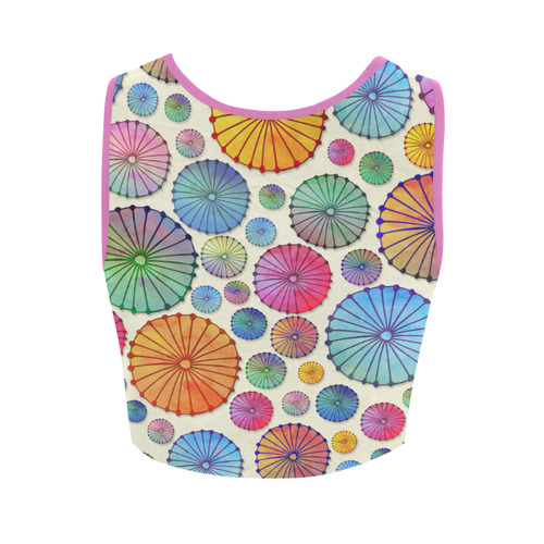 cocktail umbrellas-pillow Women's Crop Top (Model T42)