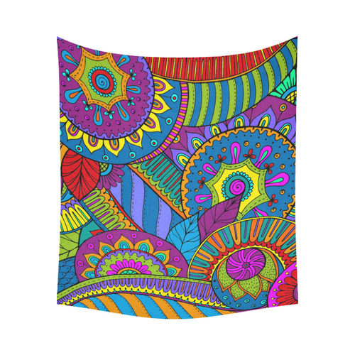 Pop Art PAISLEY Ornaments Pattern multicolored Cotton Linen Wall Tapestry 60"x 51"