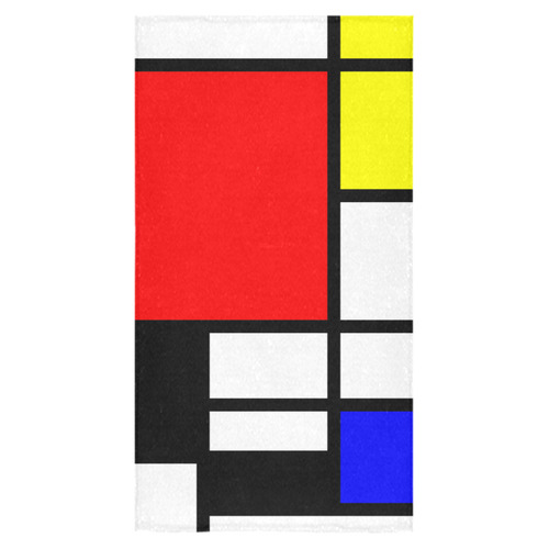 Mosaic DE STIJL Style black yellow red blue Bath Towel 30"x56"