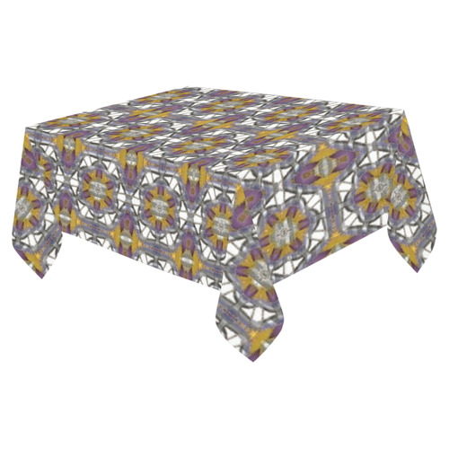 Golden Violet Cotton Linen Tablecloth 52"x 70"