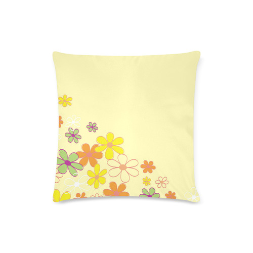 Original vintage floral designers artistic Pillow : flowers are hand-drawn Custom Zippered Pillow Case 16"x16"(Twin Sides)