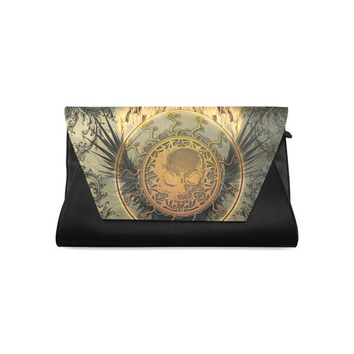 Awesome skulls on round button Clutch Bag (Model 1630)