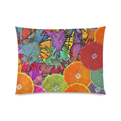 Pop Art Pattern Mix ORANGES SPLASHES multicolored Custom Zippered Pillow Case 20"x26"(Twin Sides)