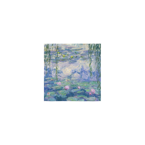 Monet Pink Water Lilies Floral Fine Art Square Towel 13“x13”