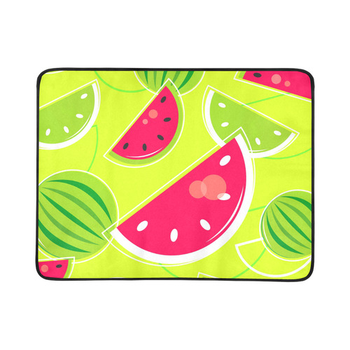 Artistic beach idea for every Vacation with Melons : wonderful green and red design Beach Mat 78"x 60"